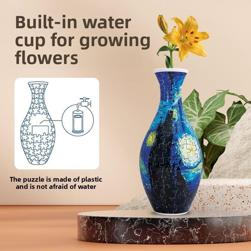 3d Puzzle Vase for Adults,Puzzle Planter Pot for Women,3d Art Jar Puzzles for House Flowers Arrangements and Home Decoration, Gift,Decor