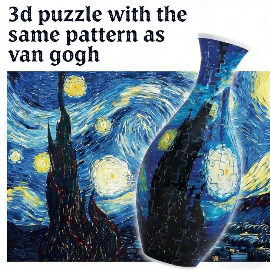 3d Puzzle Vase for Adults,Puzzle Planter Pot for Women,3d Art Jar Puzzles for House Flowers Arrangements and Home Decoration, Gift,Decor