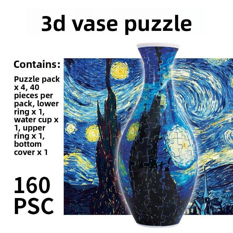 3d Puzzle Vase for Adults,Puzzle Planter Pot for Women,3d Art Jar Puzzles for House Flowers Arrangements and Home Decoration, Gift,Decor