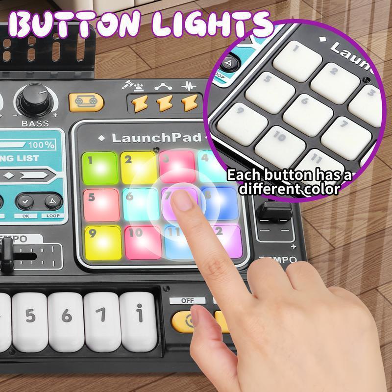 Bluetooth DJ Mixer Toy for Kids with Colorful Lights, Sound Effects & Music Fun Toys for 3-6 Years Old Boys Girls,Gift,Christmas,