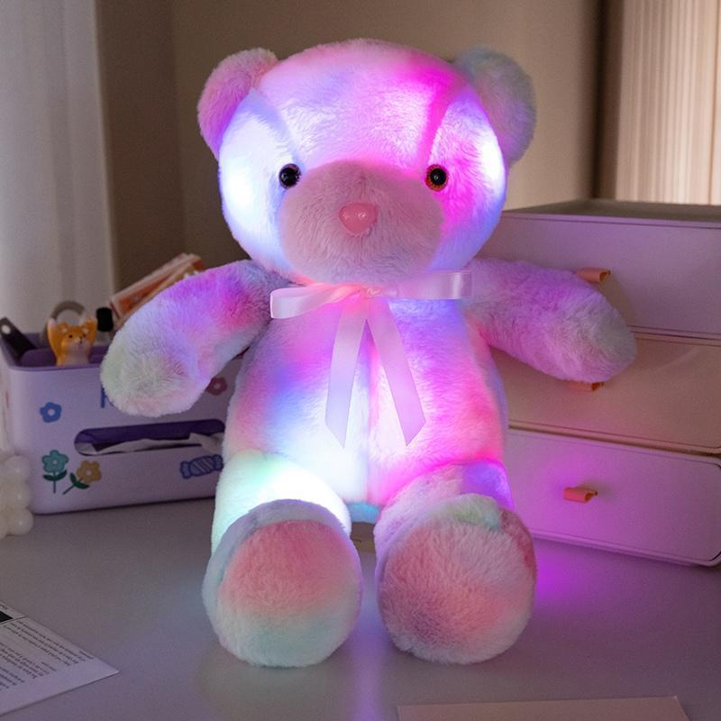 Glowing Bear Toy, 1pc Soft Bear Stuffed Doll with LED Light, Cute Animals Design Doll for Birthday Gift, Home Decoration, Sensory Toys for Kids, Kids Toys, Fidget Toys for Boys Fidgets Toys for Girls, Baby Toys, Plushies, Moveable Stuffed Animal,Gift