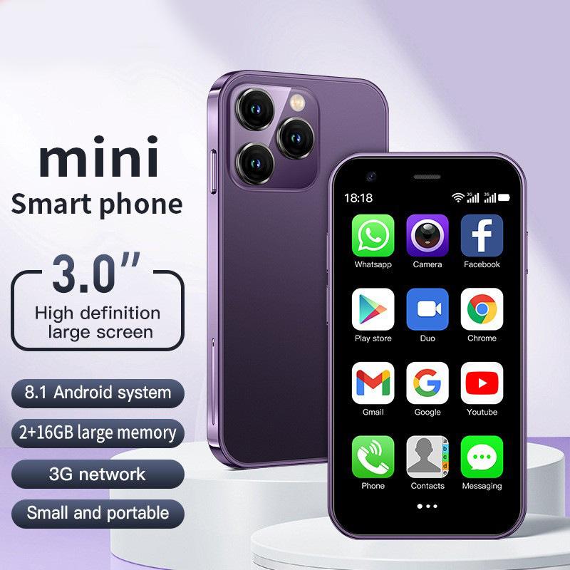 Mini Smart Phone, Portable Pocket Phone with 3.0 HD Screen, 2G/3G Unlocking Android Phone, Support WiFi Bluetooth-compatible GPS Calling MP3 MP4 APP Download,Gift
