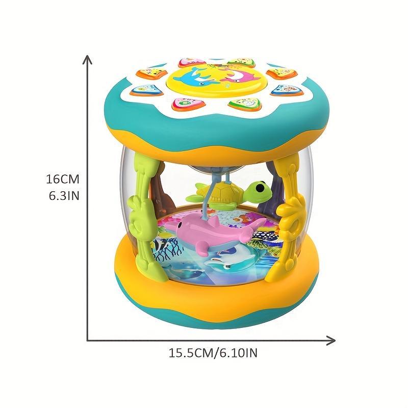 Baby Ocean Projection Lamp Toy, Rotating Light, Adjustable Volume, Music Belly Time, Encourages Crawling & Learning,The ideal Christmas gift
