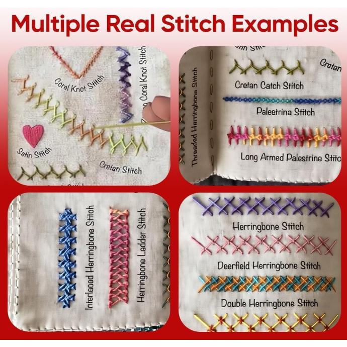 Beginner Embroidery Kit, One Portable Sewing Set with Reusable Stitch Book, 86-Piece Tools Including Threads, Needles, Scissors for Hand Embroidery, Ideal for Travel, Gifts and DIY Crafts All-In-One