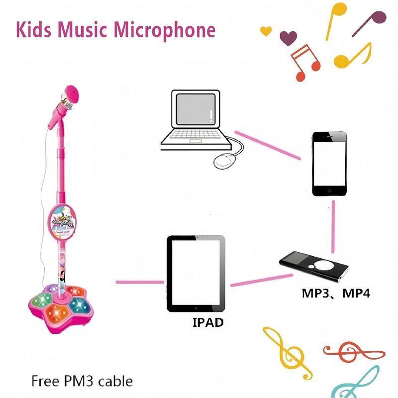 Kids Karaoke Microphone Toy with Flashing Lights – Fun Singing Machine for Girls, Music Toy with Speaker, Birthday Gift Idea for Little Singers,Christmas,Gift