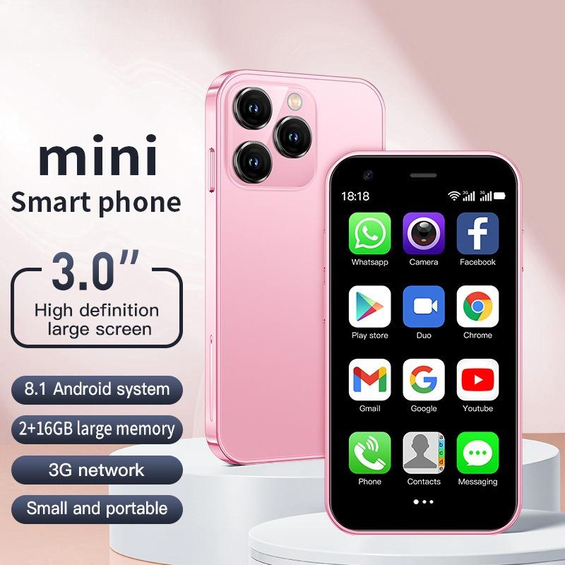 Mini Smart Phone, Portable Pocket Phone with 3.0 HD Screen, 2G/3G Unlocking Android Phone, Support WiFi Bluetooth-compatible GPS Calling MP3 MP4 APP Download,Gift