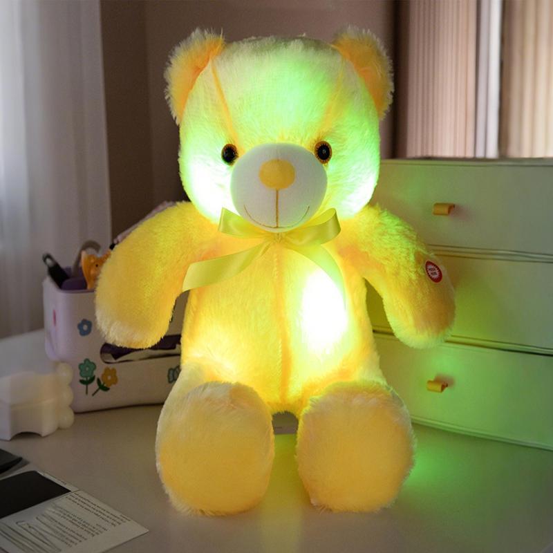 Glowing Bear Toy, 1pc Soft Bear Stuffed Doll with LED Light, Cute Animals Design Doll for Birthday Gift, Home Decoration, Sensory Toys for Kids, Kids Toys, Fidget Toys for Boys Fidgets Toys for Girls, Baby Toys, Plushies, Moveable Stuffed Animal,Gift