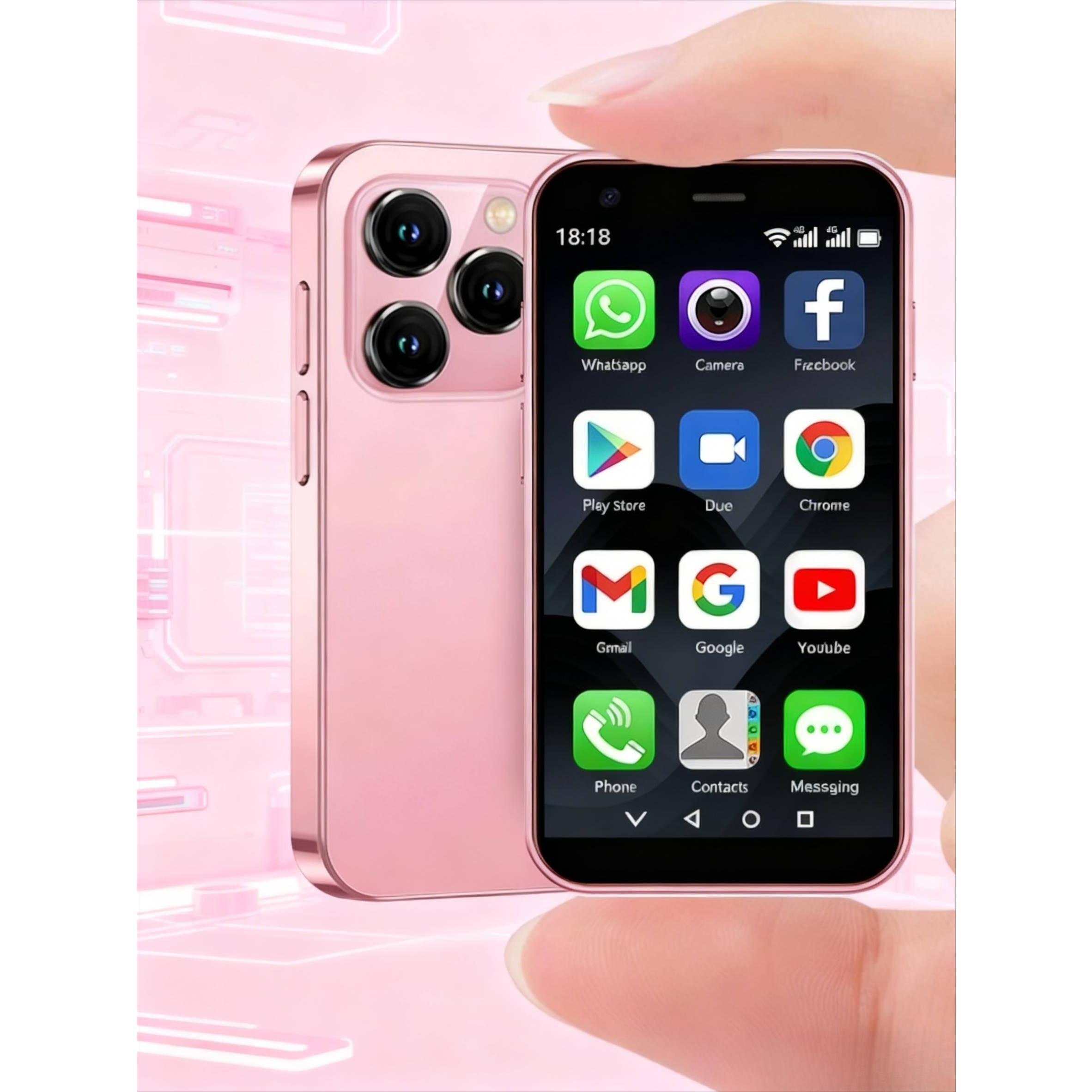 Mini Smart Phone, Portable Pocket Phone with 3.0 HD Screen, 2G/3G Unlocking Android Phone, Support WiFi Bluetooth-compatible GPS Calling MP3 MP4 APP Download