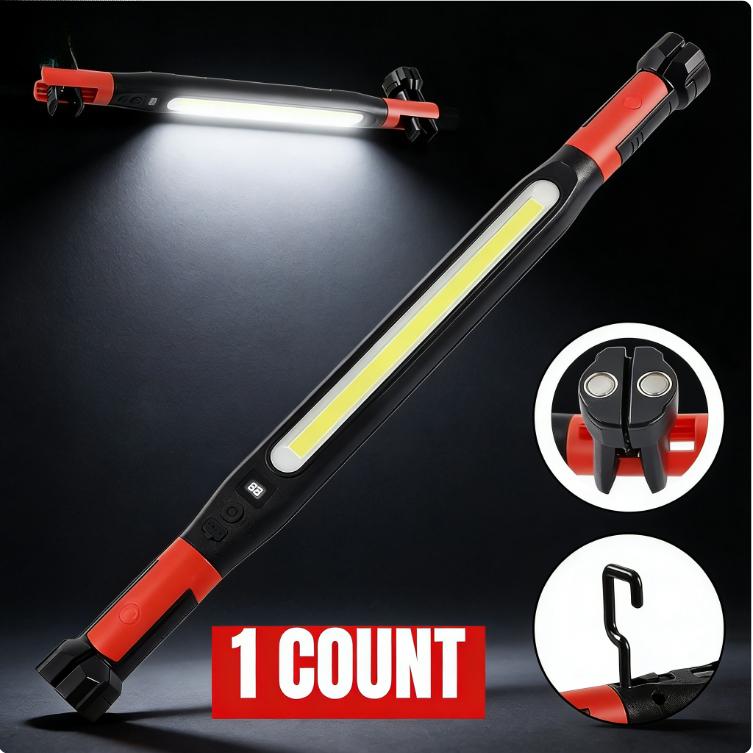 Car Engine Cover Work Light, Rechargeable COB Work Light with Hook & Rotatable Magnetic Base, Portable LED Light for Car Repair Emergency Work,For work