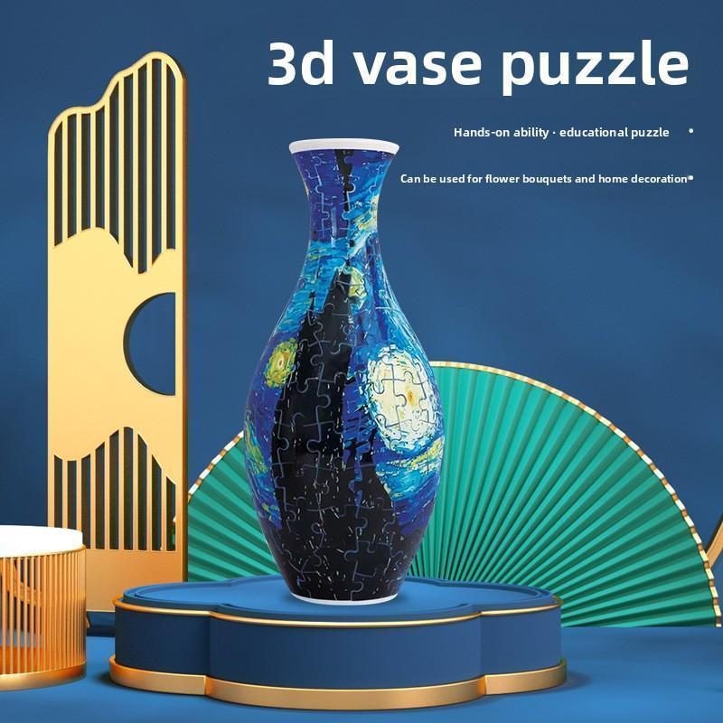 3d Puzzle Vase for Adults,Puzzle Planter Pot for Women,3d Art Jar Puzzles for House Flowers Arrangements and Home Decoration, Gift,Decor