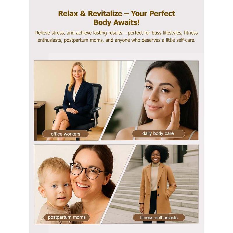 Handheld Body Massager for Legs & Belly Lymphatic Drainage Anti Swelling Tool with Heat Vibration Electric Machine Reduces Stretch Marks White Detox Gift for Women