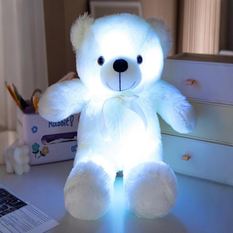 Glowing Bear Toy, 1pc Soft Bear Stuffed Doll with LED Light, Cute Animals Design Doll for Birthday Gift, Home Decoration, Sensory Toys for Kids, Kids Toys, Fidget Toys for Boys Fidgets Toys for Girls, Baby Toys, Plushies, Moveable Stuffed Animal,Gift