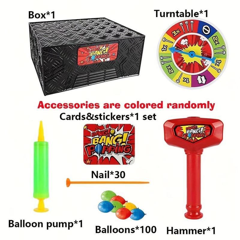 Blow Up Balloon Game, 1 Set Multiplayer Stimulating Board Game, Tricky Decompressing Interactive Game, Fun Game for Family Gathering,Gift