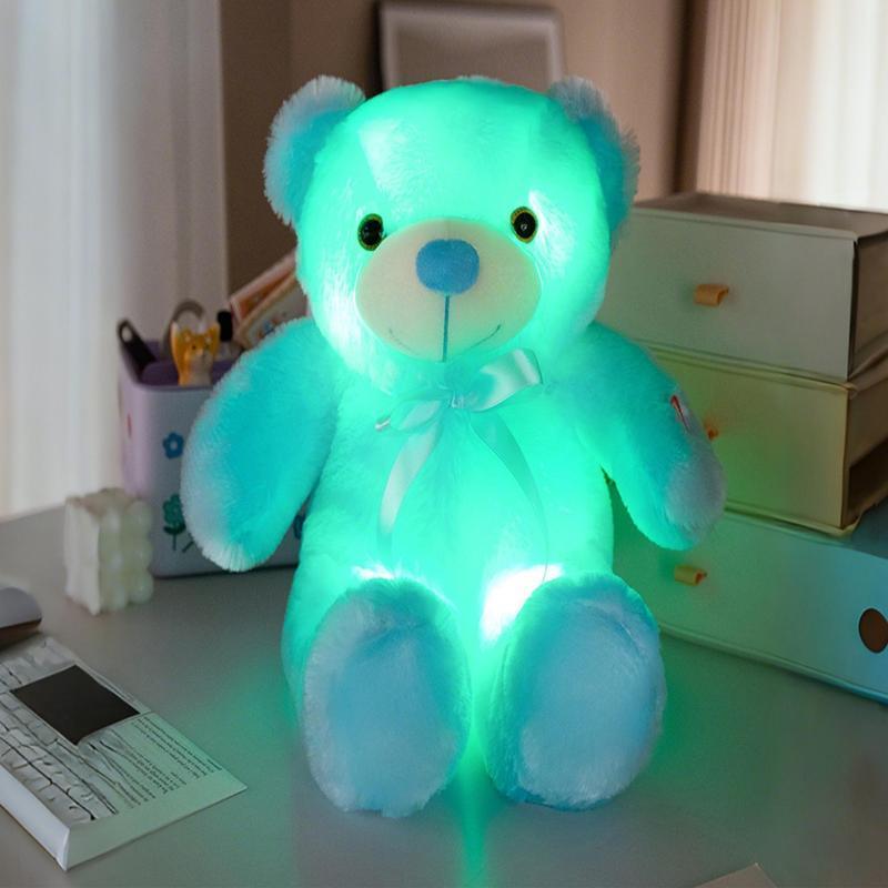 Glowing Bear Toy, 1pc Soft Bear Stuffed Doll with LED Light, Cute Animals Design Doll for Birthday Gift, Home Decoration, Sensory Toys for Kids, Kids Toys, Fidget Toys for Boys Fidgets Toys for Girls, Baby Toys, Plushies, Moveable Stuffed Animal,Gift